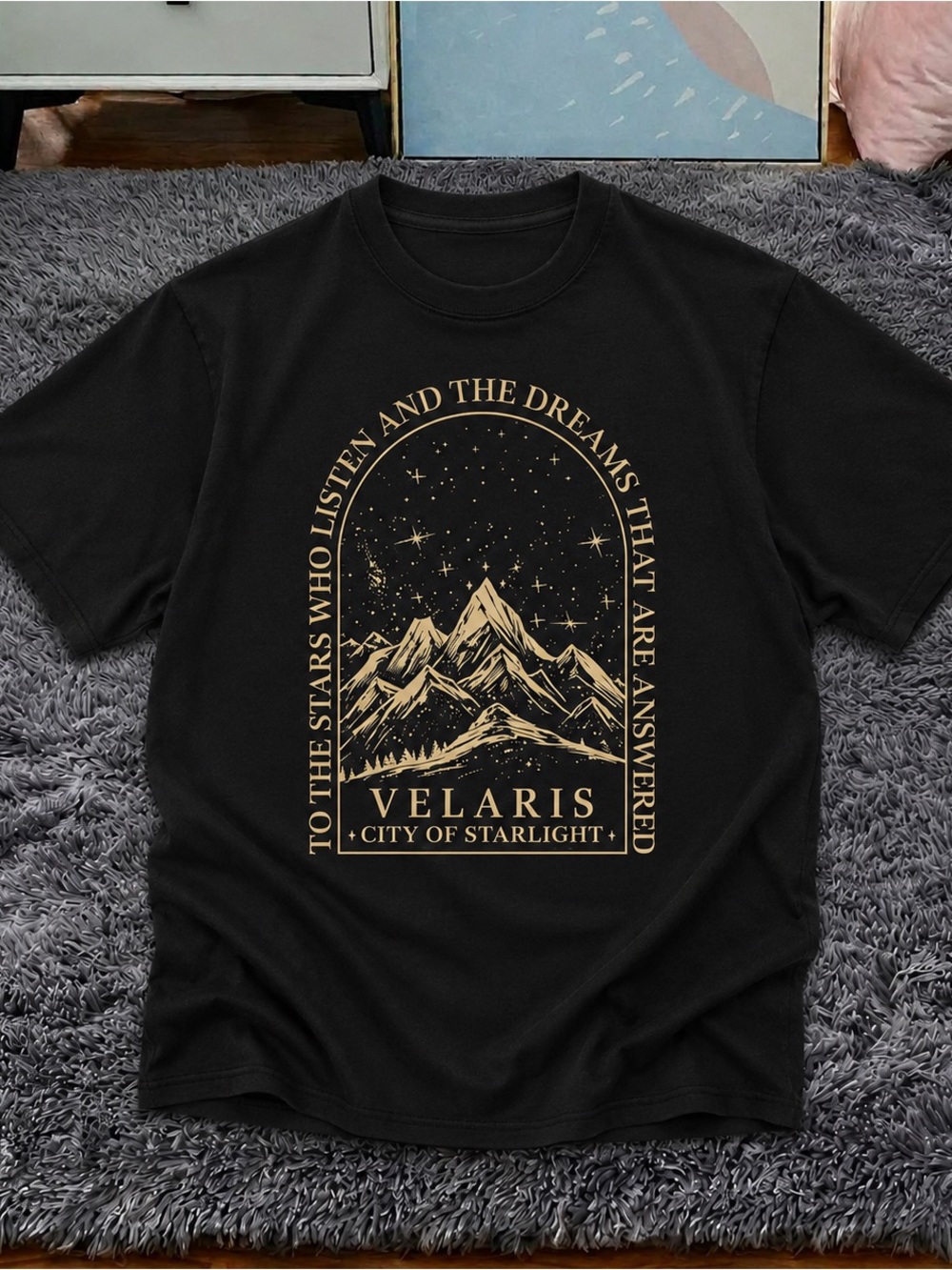 Valaris City of Starlight Shirt, Fantasy Bookish Graphic Tee - women Black